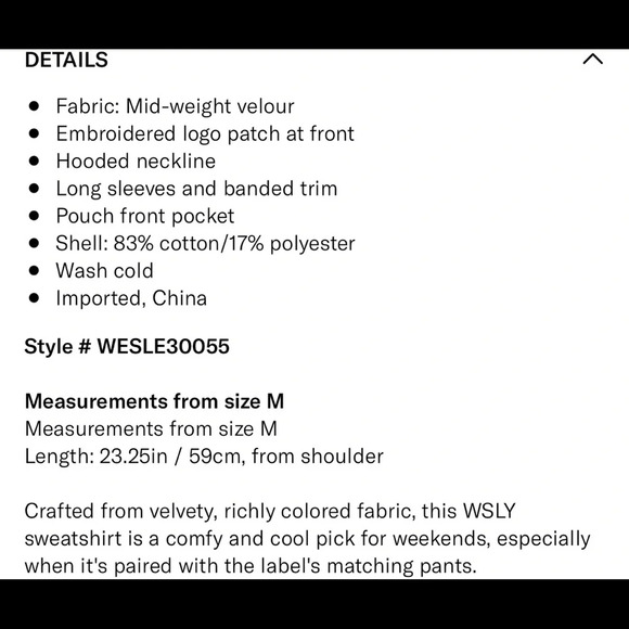 NWT $148 WSLY Eco Plush Classic Pocket Hoodie in Tourmaline Small - Picture 9 of 12